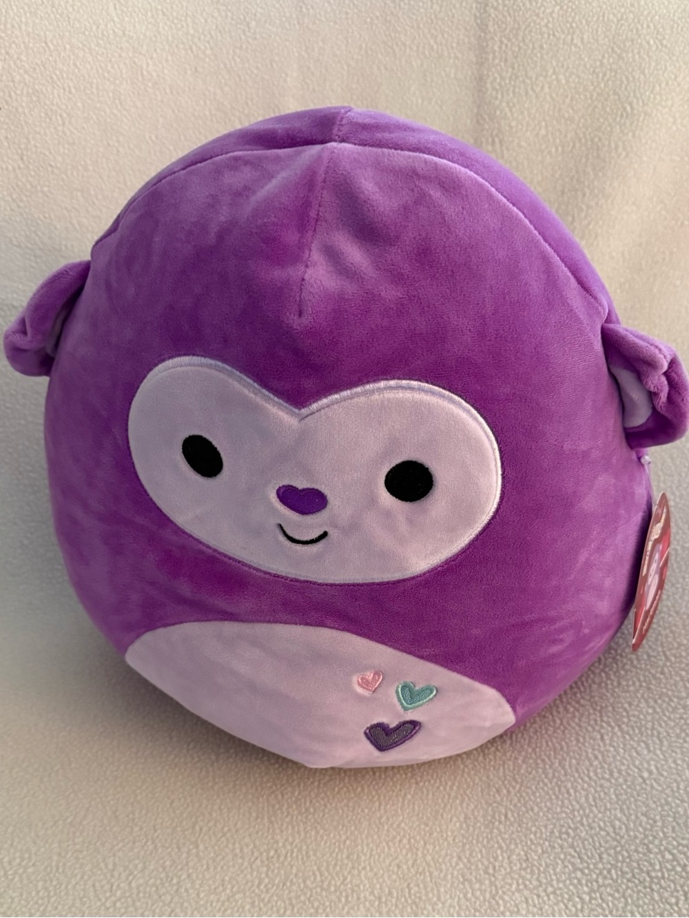 Squishmallows Hartman 11” Purple Monkey Valentine’s Day Hearts BNWT